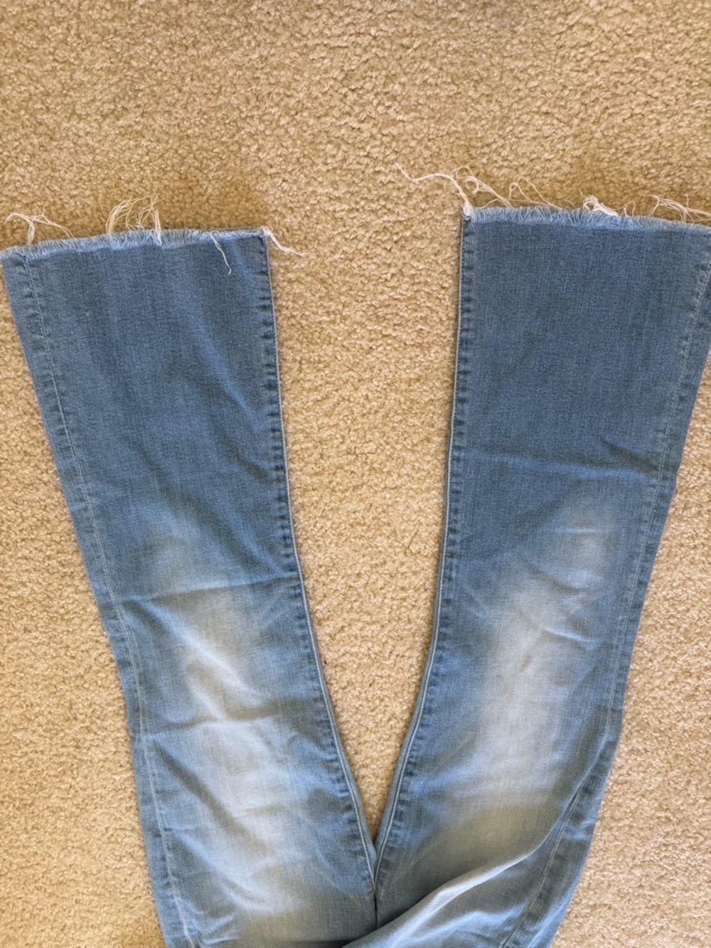 MOTHER The Hustler Ankle Fray Light Blue High-Rise Flare Jeans Size 25 - Picture 6 of 11